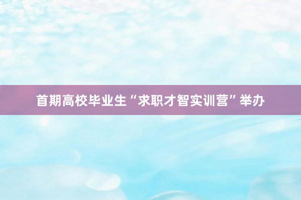 首期高校毕业生“求职才智实训营”举办